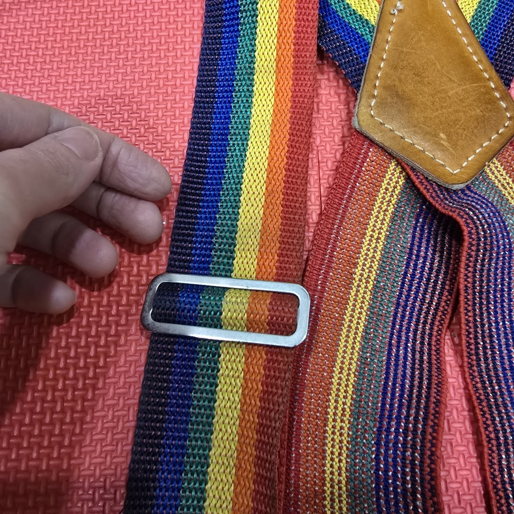 Vintage Nicholas Rainbow‎ Striped Suspenders Braces Made in USA No. 113 Retro - Picture 5 of 9